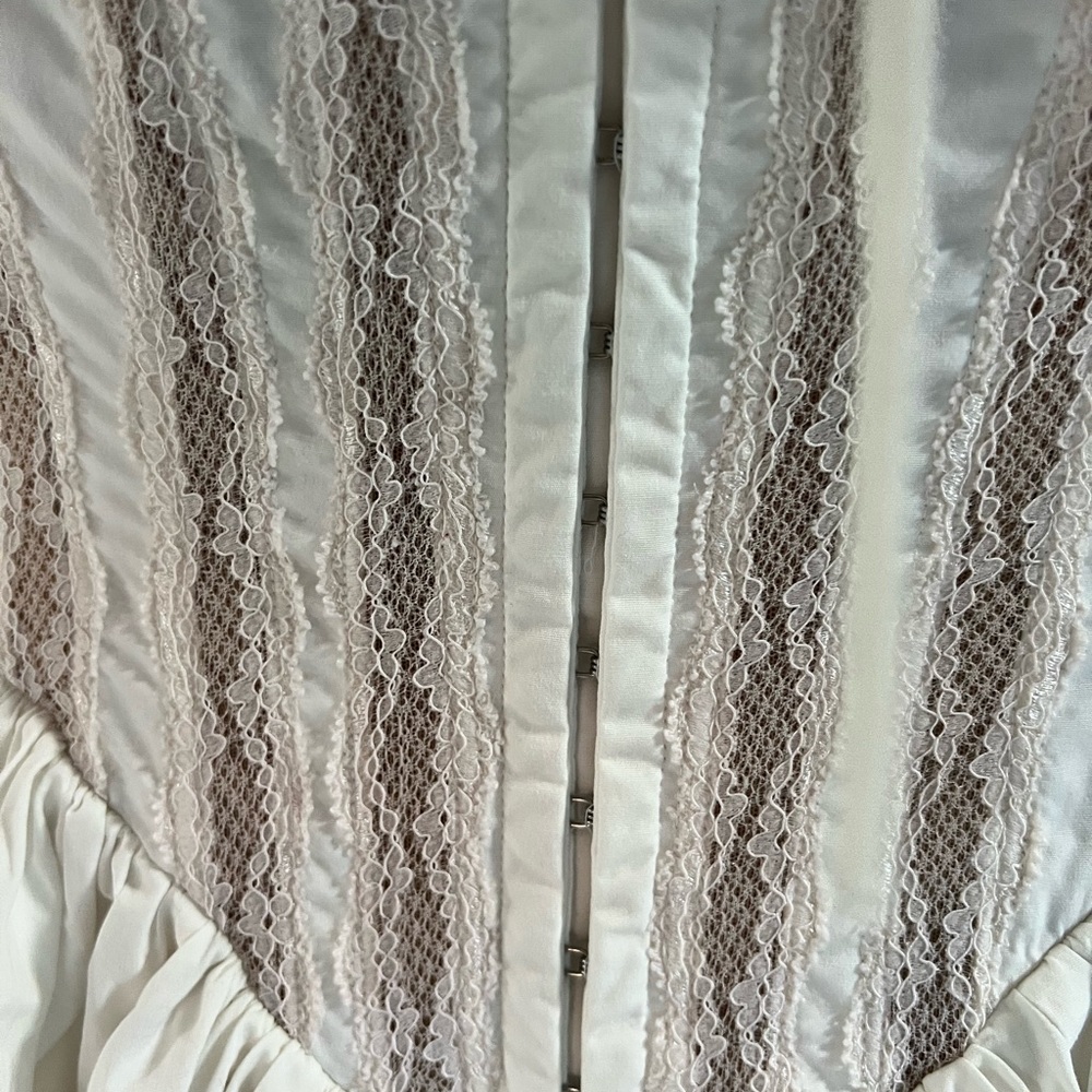 HOUSE OF CB Rosaria White Cotton Corset Mini Dress Sz M - Picture 6 of 8